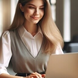 College Student working online