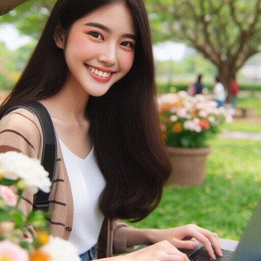 Student working online